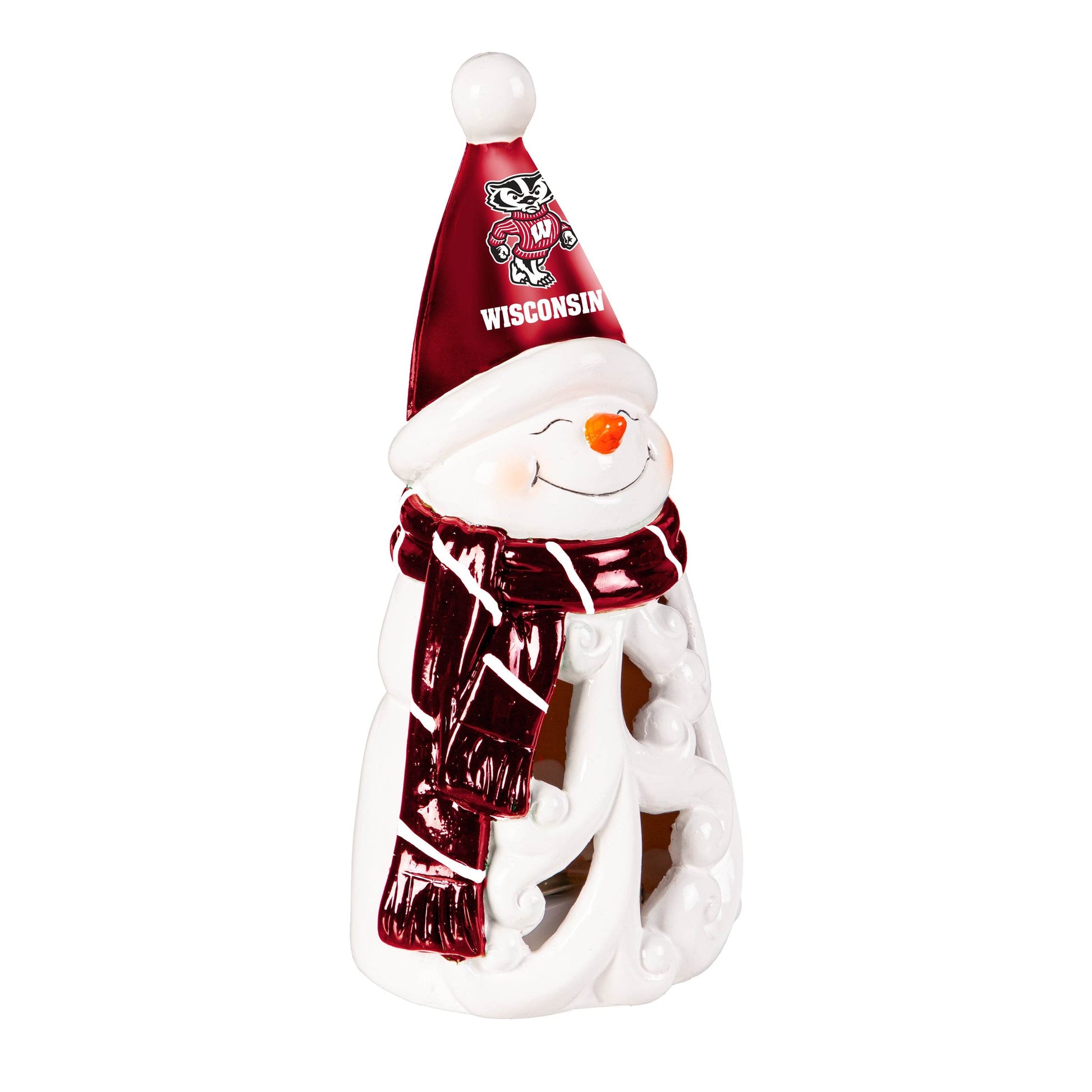 Wisconsin Badgers LED Snowman Statue 8 Inch Holiday Decor - ToylandEU