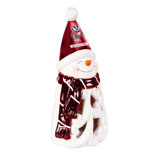 Wisconsin Badgers LED Snowman Statue 8 Inch Holiday Decor - ToylandEU