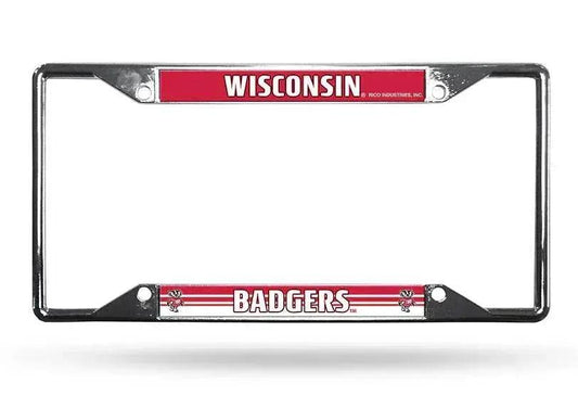  Wisconsin Badgers License Plate Frame Chrome EZ View -  ToylandEU™