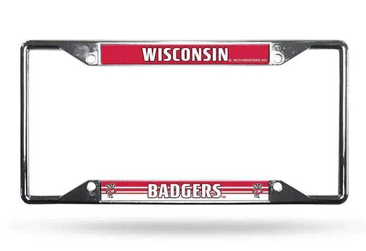 Wisconsin Badgers License Plate Frame Chrome EZ View -  ToylandEU™