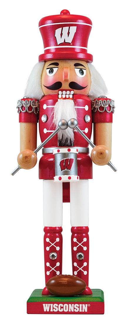 Wisconsin Badgers Nutcracker 12 Inch Hand Crafted Solid Wood - ToylandEU
