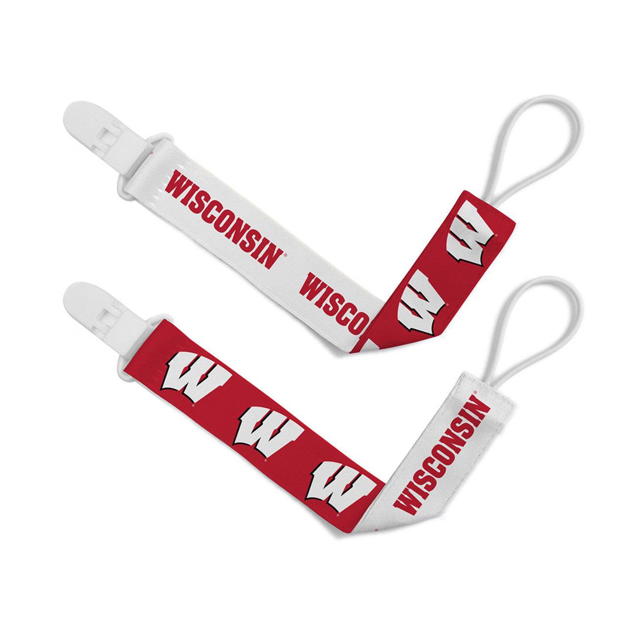 Wisconsin Badgers Pacifier Clips 2 Pack Officially Licensed - ToylandEU
