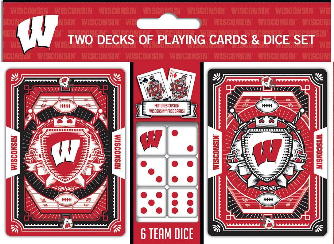 Wisconsin Badgers Playing Cards and Dice Set Bundle - ToylandEU