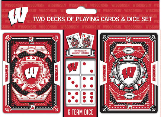 Wisconsin Badgers Playing Cards and Dice Set Bundle - ToylandEU