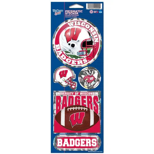 Wisconsin Badgers Prismatic Stickers Holographic Die Cut - ToylandEU