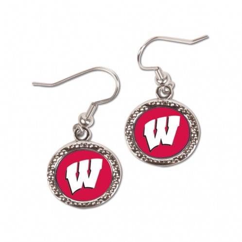 Wisconsin Badgers Round Style Earrings Special Order - ToylandEU