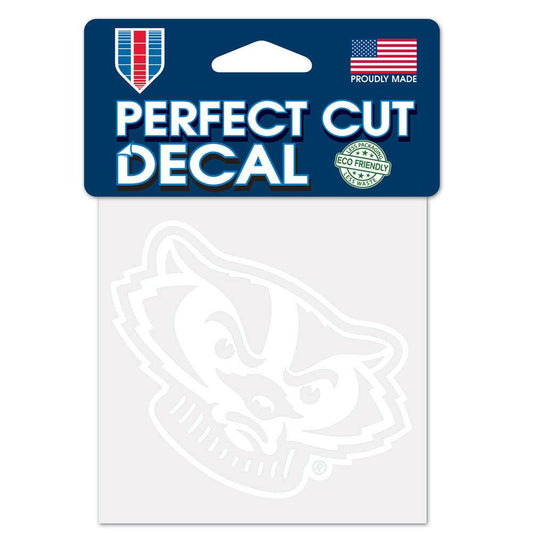 Wisconsin Badgers White 4x4 Perfect Cut Vinyl Decal - ToylandEU