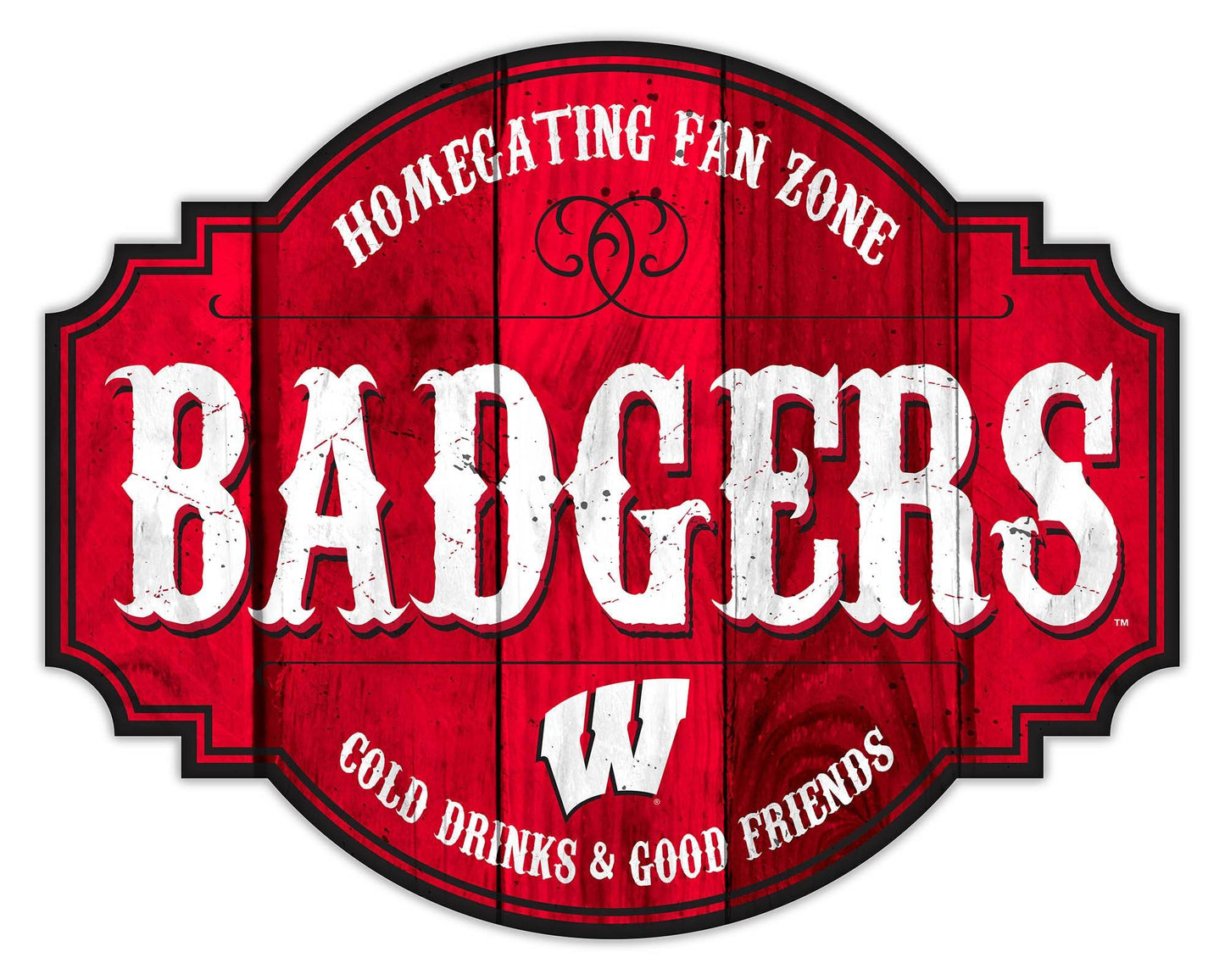 Wisconsin Badgers Wood Sign 12 Inch Homegating Tavern Decor - ToylandEU