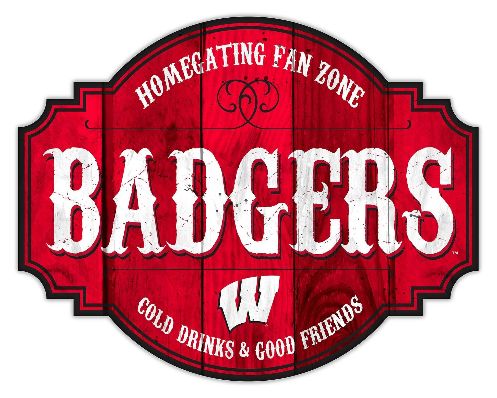 Wisconsin Badgers Wood Sign 12 Inch Homegating Tavern Decor - ToylandEU