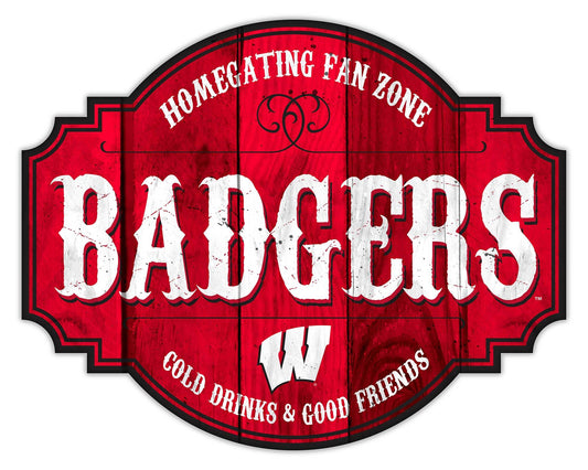 Wisconsin Badgers Wood Sign 12 Inch Homegating Tavern Decor - ToylandEU