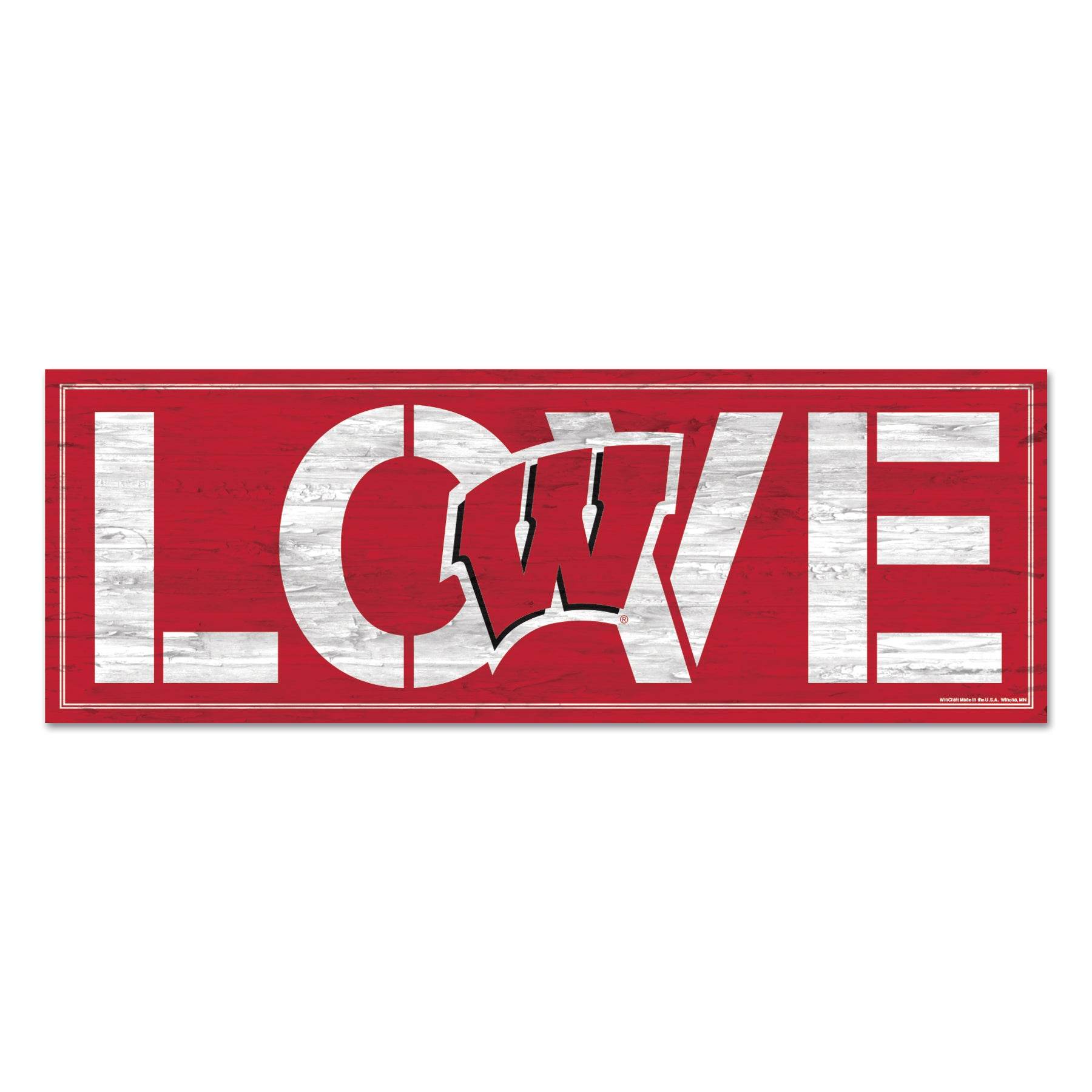 Wisconsin Badgers Wood Sign 8x23 Love Wall Decor For Home - ToylandEU