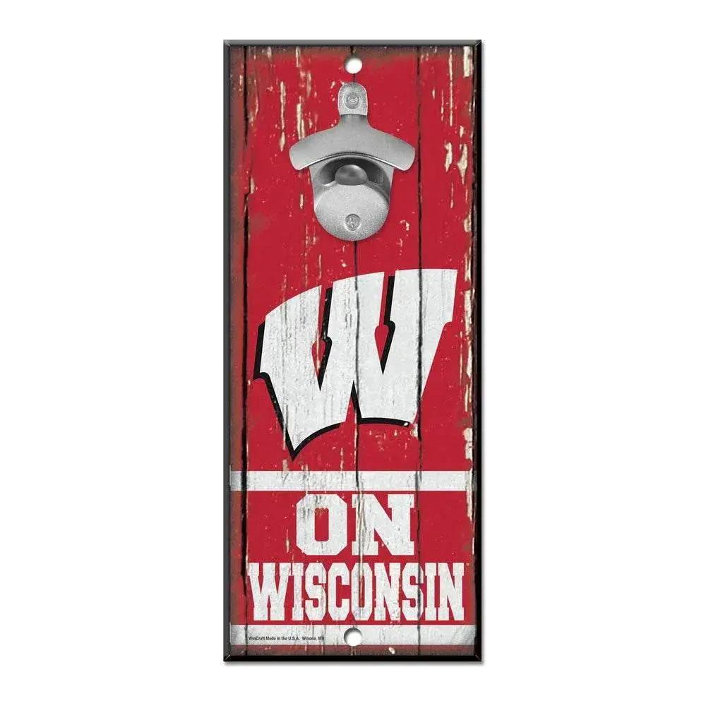  Wisconsin Badgers Wood Sign With Bottle Opener 5x11 -  ToylandEU™