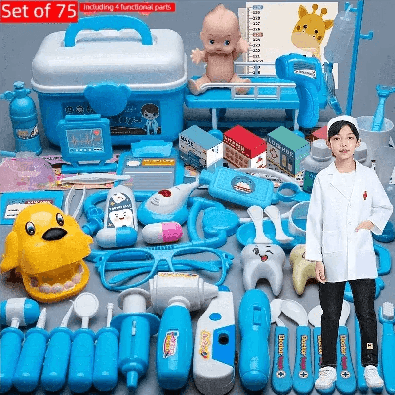 WizKidz Doctor Nurse Role Play Set Medical Tools Trolley Box - ToylandEU