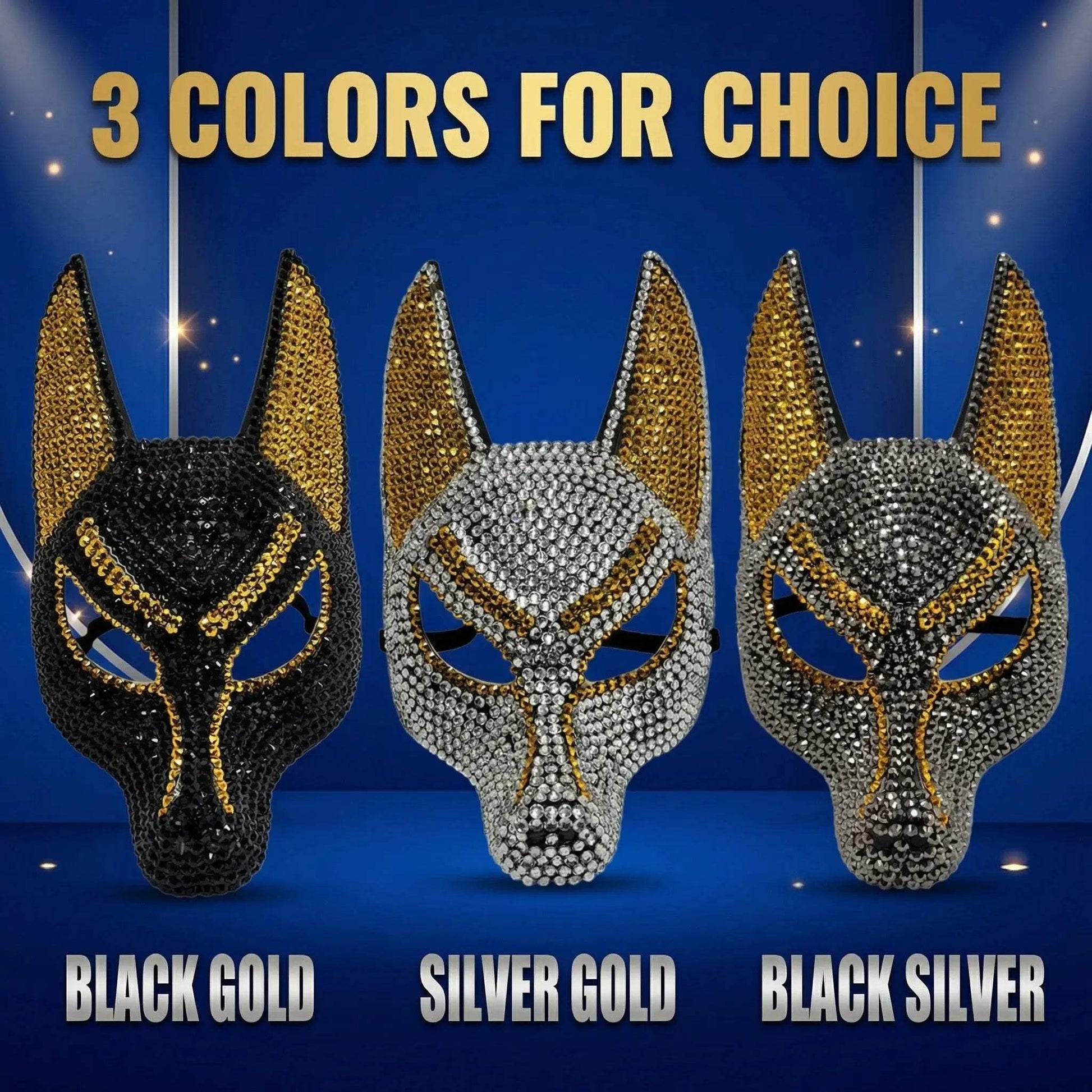  Wolf Head Rhinestone Mask Handmade Party Costume Unisex -  ToylandEU™