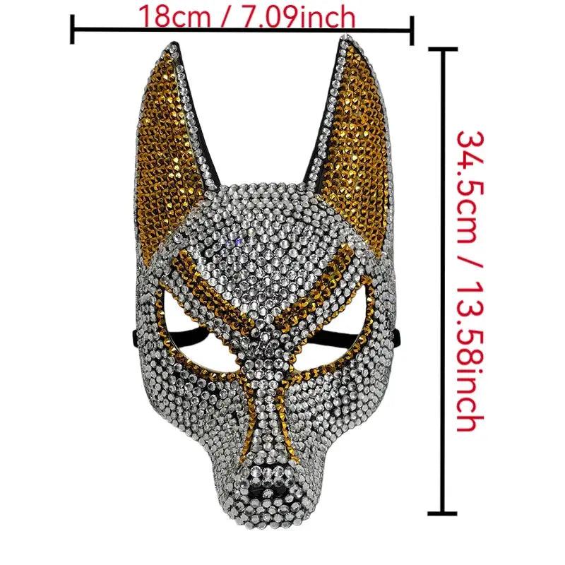  Wolf Head Rhinestone Mask Handmade Party Costume Unisex -  ToylandEU™