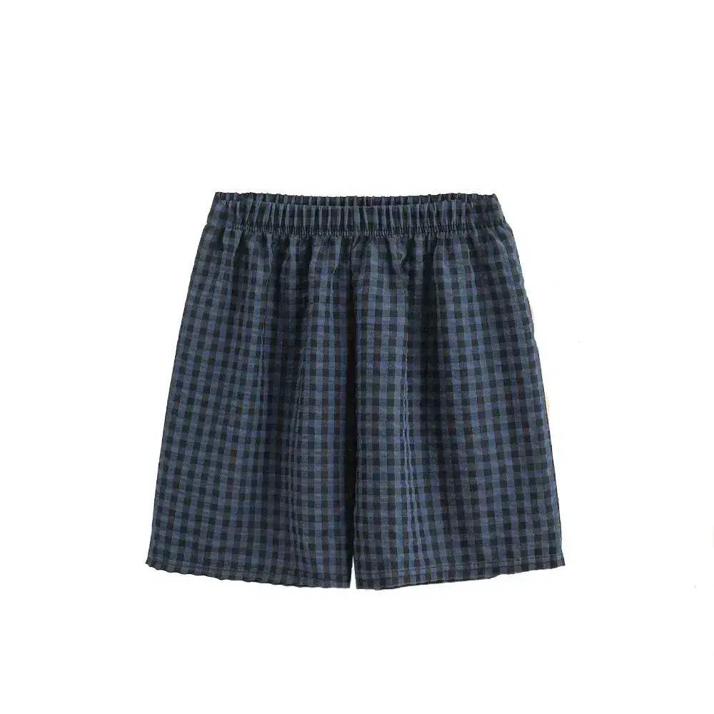 Women Plaid Pajama Shorts High Waisted Sleepwear Summer - ToylandEU