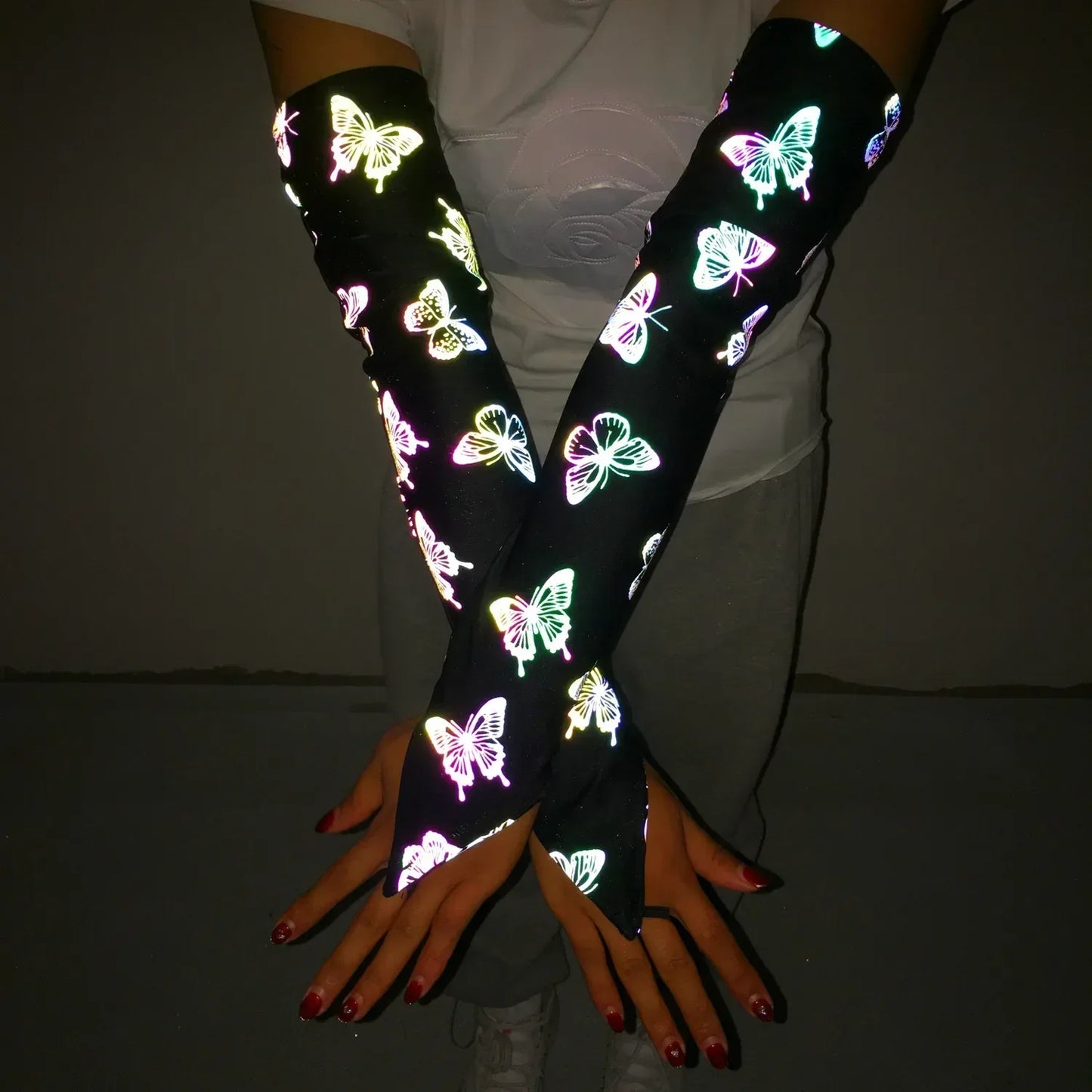 Women Reflective Arm Sleeves Sunscreen UV Sun Protection - ToylandEU