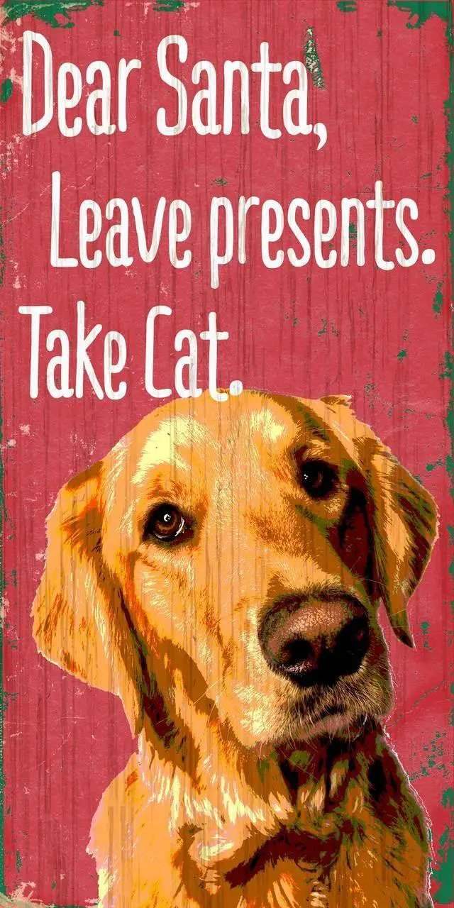  Wood Pet Sign Dear Santa Cat Golden Retriever 5x10 Inches -  ToylandEU™
