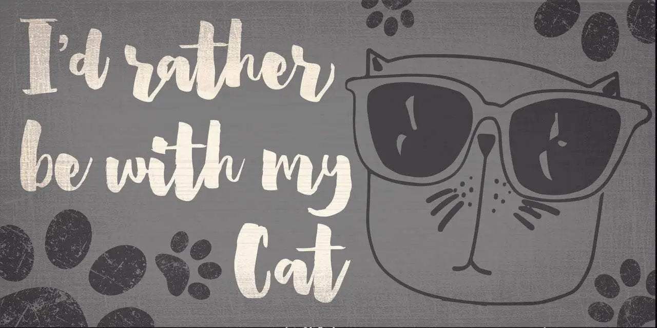  Wood Pet Sign I Would Rather Be With My Cat 10 By 5 Inch -  ToylandEU™