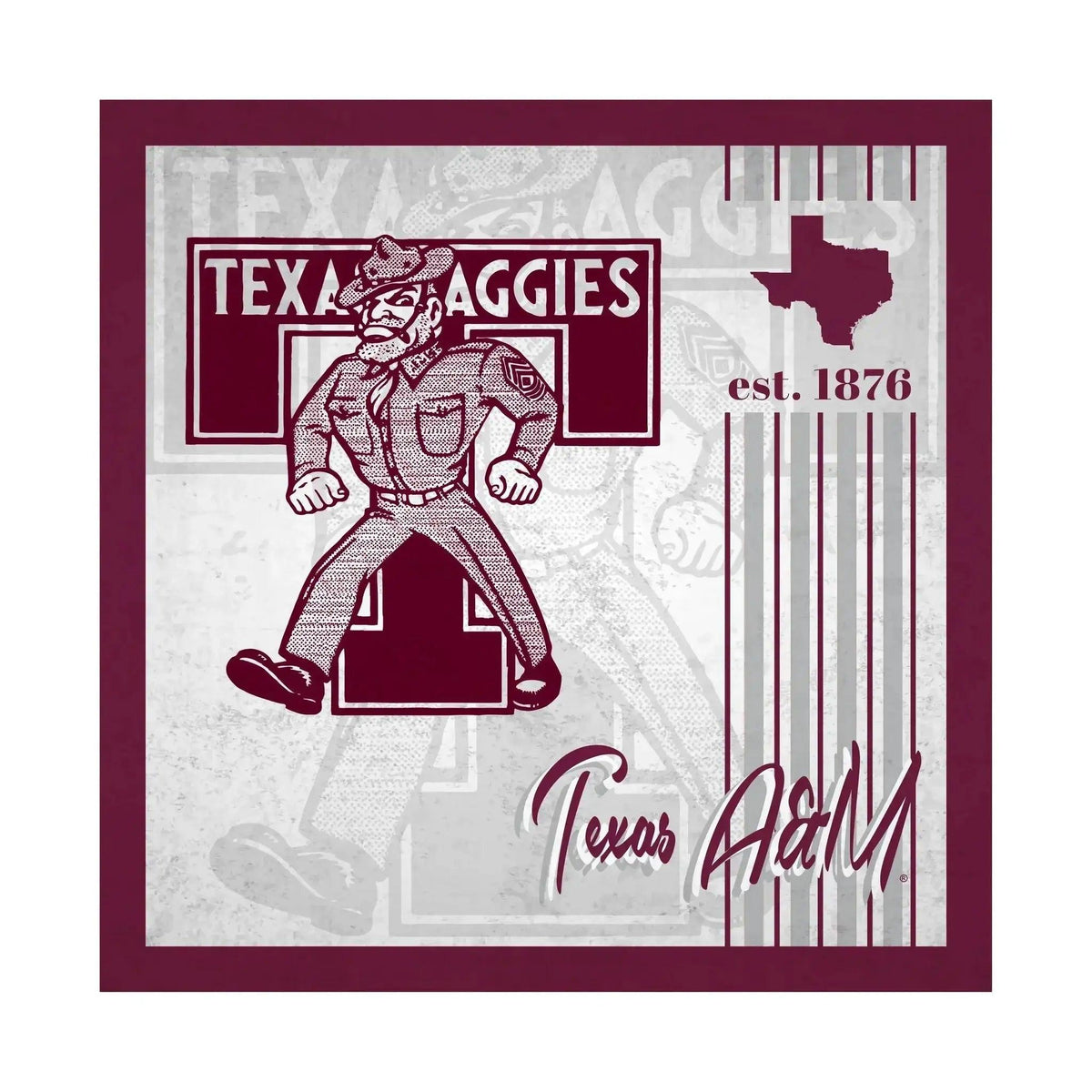  Texas AM Aggies Sign Wood 10x10 Album Design Wall Decor -  ToylandEU™