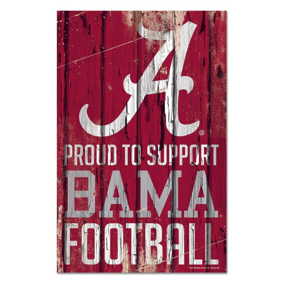  Alabama Crimson Tide Wood Sign 11x17 Proud to Support -  ToylandEU™