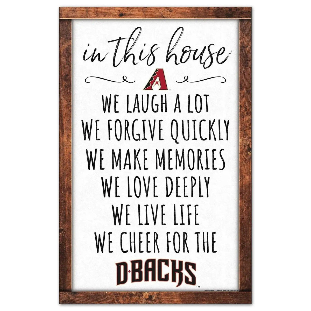  Arizona Diamondbacks Sign 11x17 Wood In This House Decor -  ToylandEU™