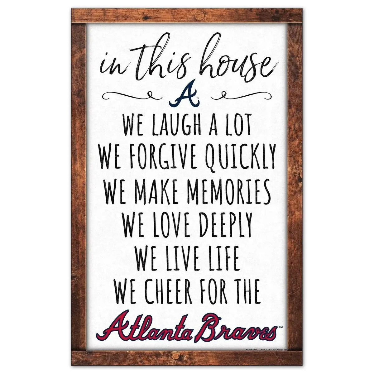  Atlanta Braves Sign 11x17 Wood Wall Art In This House -  ToylandEU™