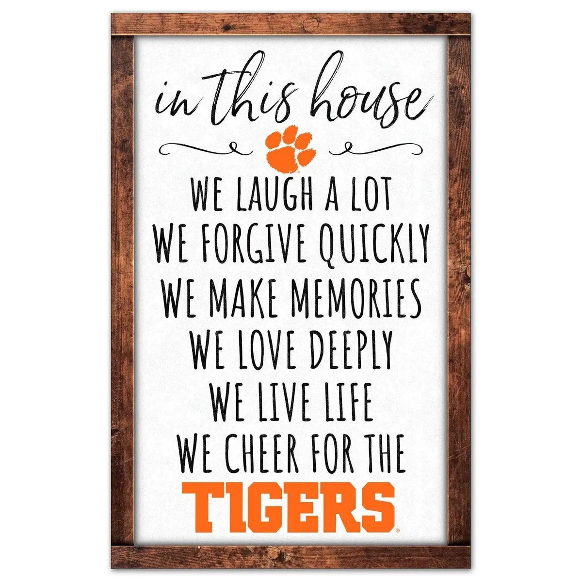  Clemson Tigers Sign 11x17 Wood In This House Wall Decor -  ToylandEU™