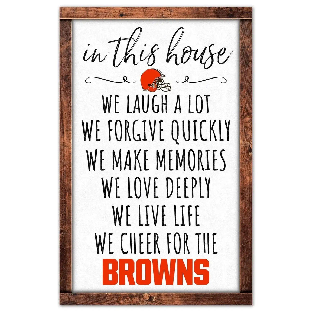  Cleveland Browns Sign 11x17 Wood Wall Art In This House -  ToylandEU™
