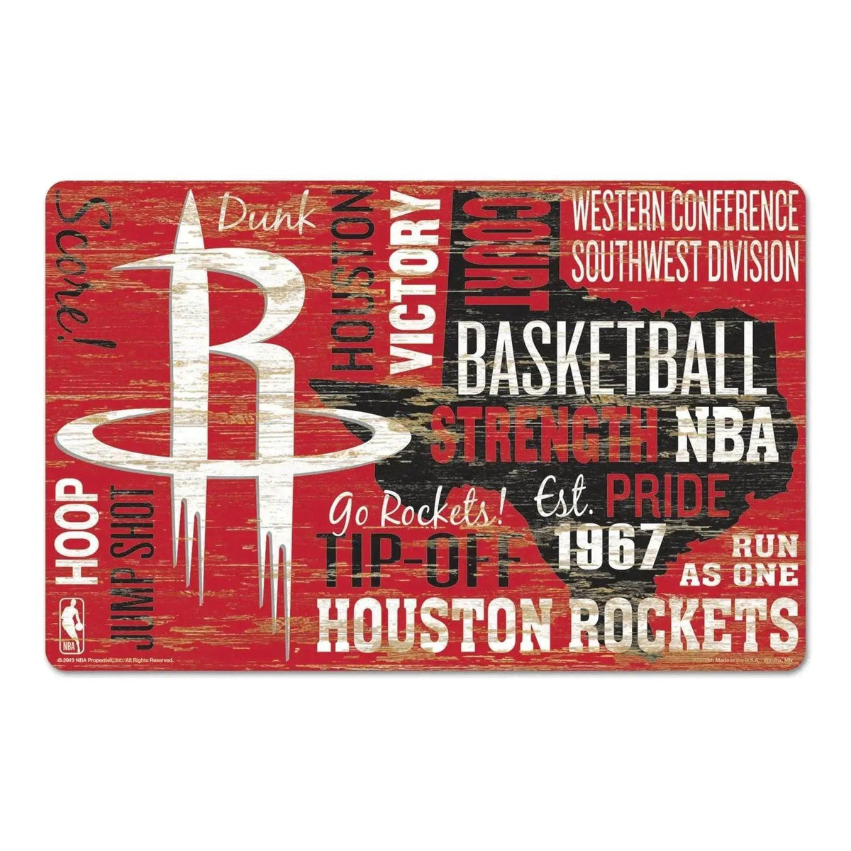  Houston Rockets 11x17 Wood Sign With Team Colors And Date -  ToylandEU™