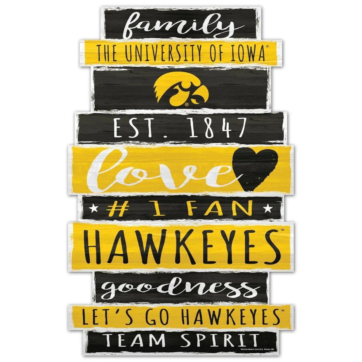  Iowa Hawkeyes 11x17 Wood Family Sign With Established Date -  ToylandEU™