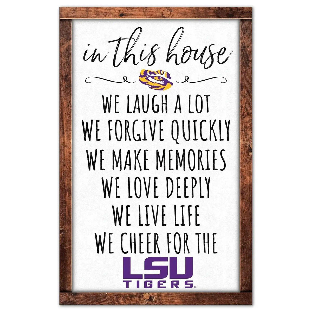  LSU Tigers Sign 11x17 Wood Wall Decor In This House -  ToylandEU™