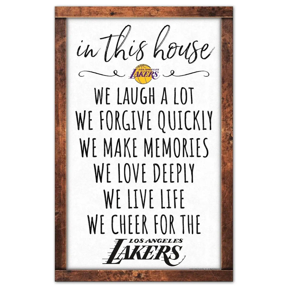  Los Angeles Lakers Sign 11x17 Wood Wall Art In This House -  ToylandEU™