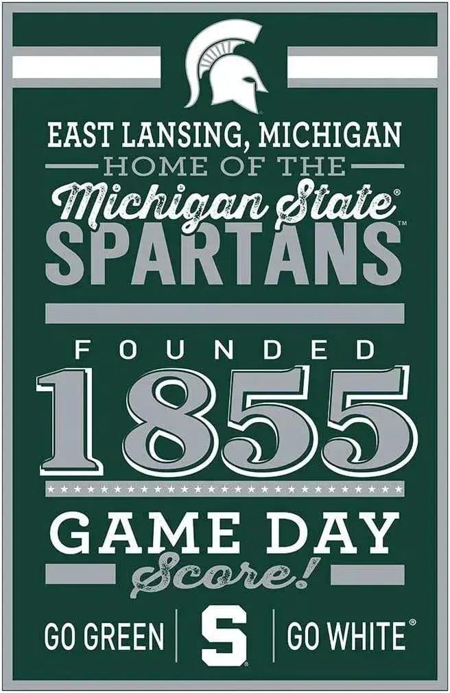  Michigan State Spartans 11x17 Wood Sign Established Date -  ToylandEU™