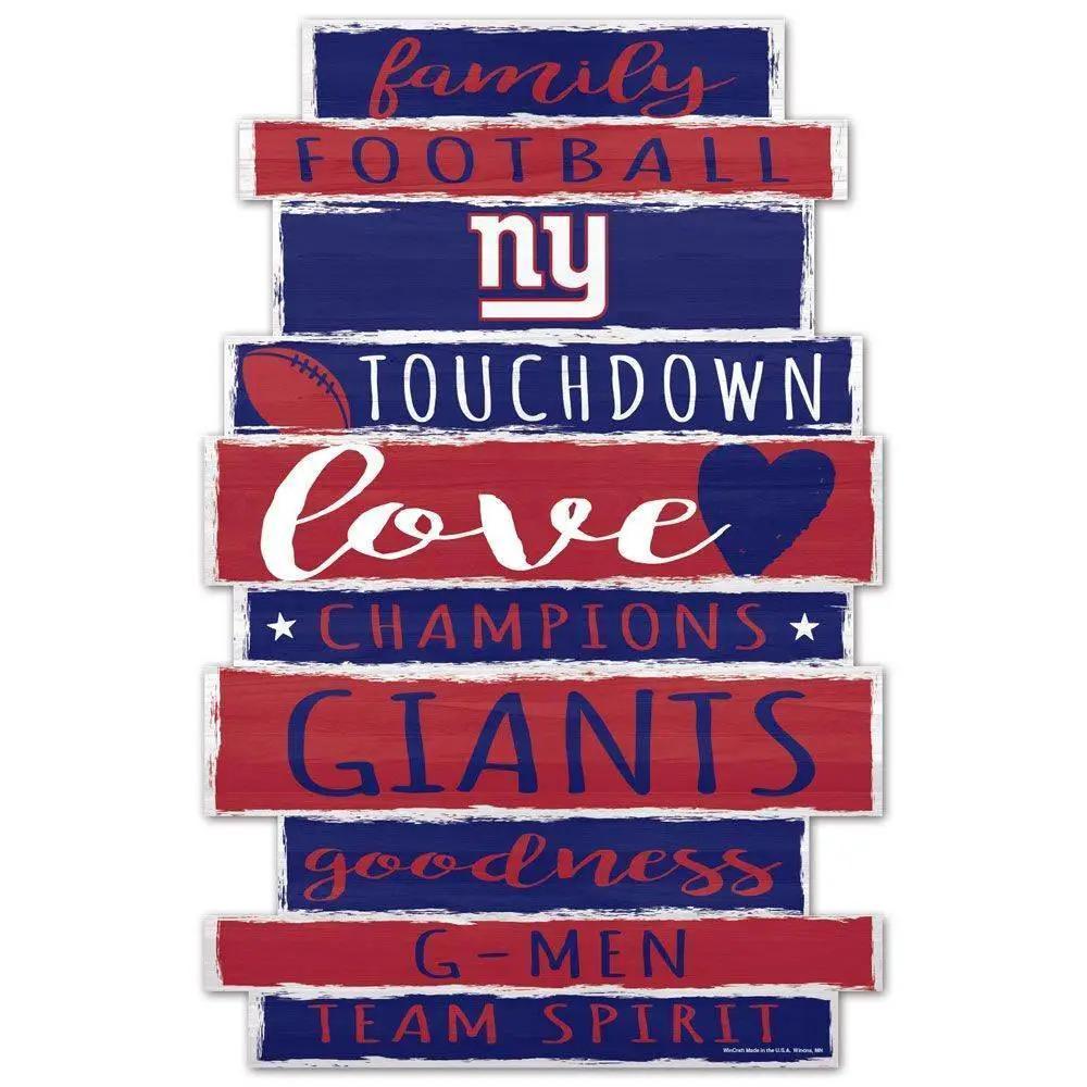  New York Giants 11x17 Wood Family Word Sign Team Colors -  ToylandEU™