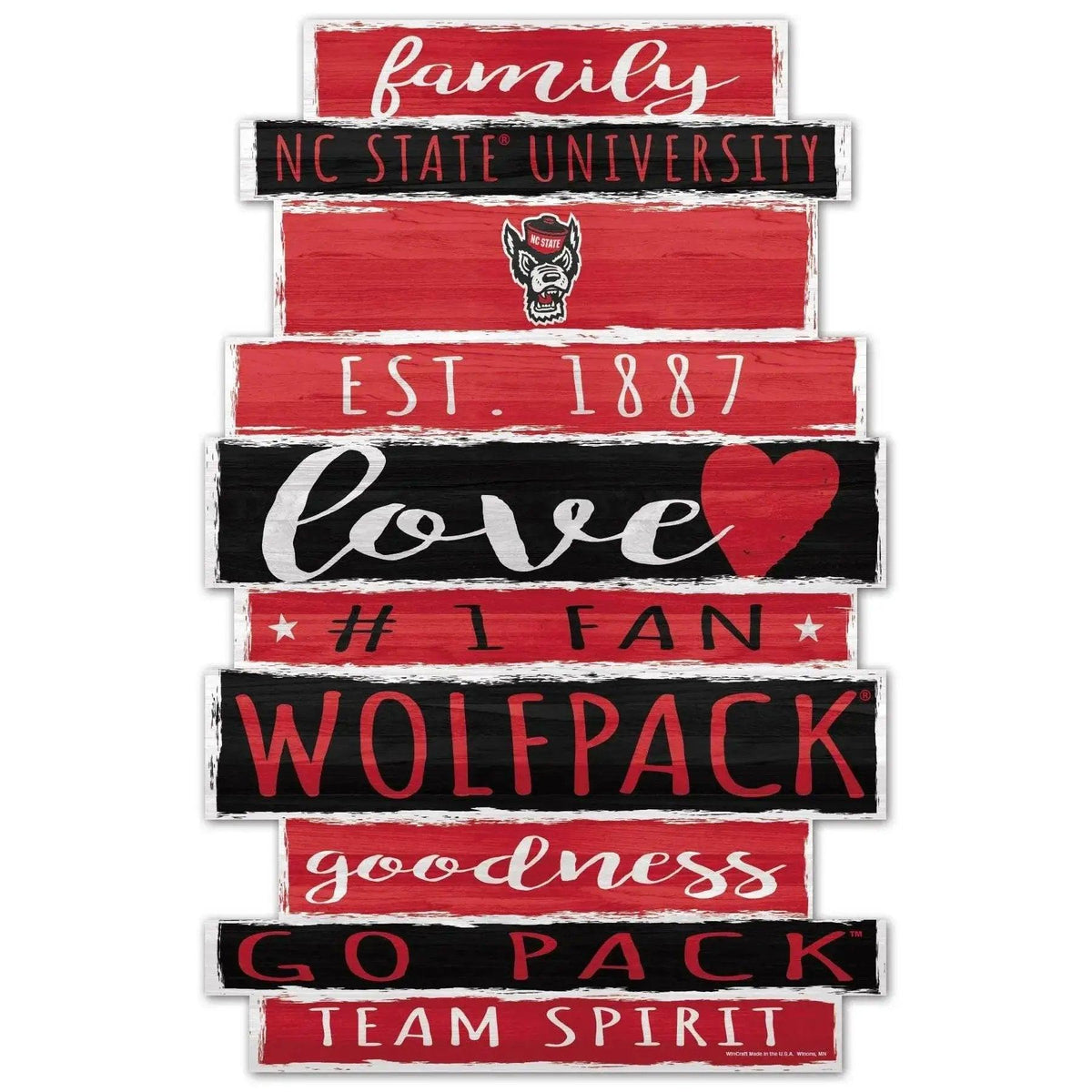  North Carolina State Wolfpack 11x17 Wood Sign Team Colors -  ToylandEU™