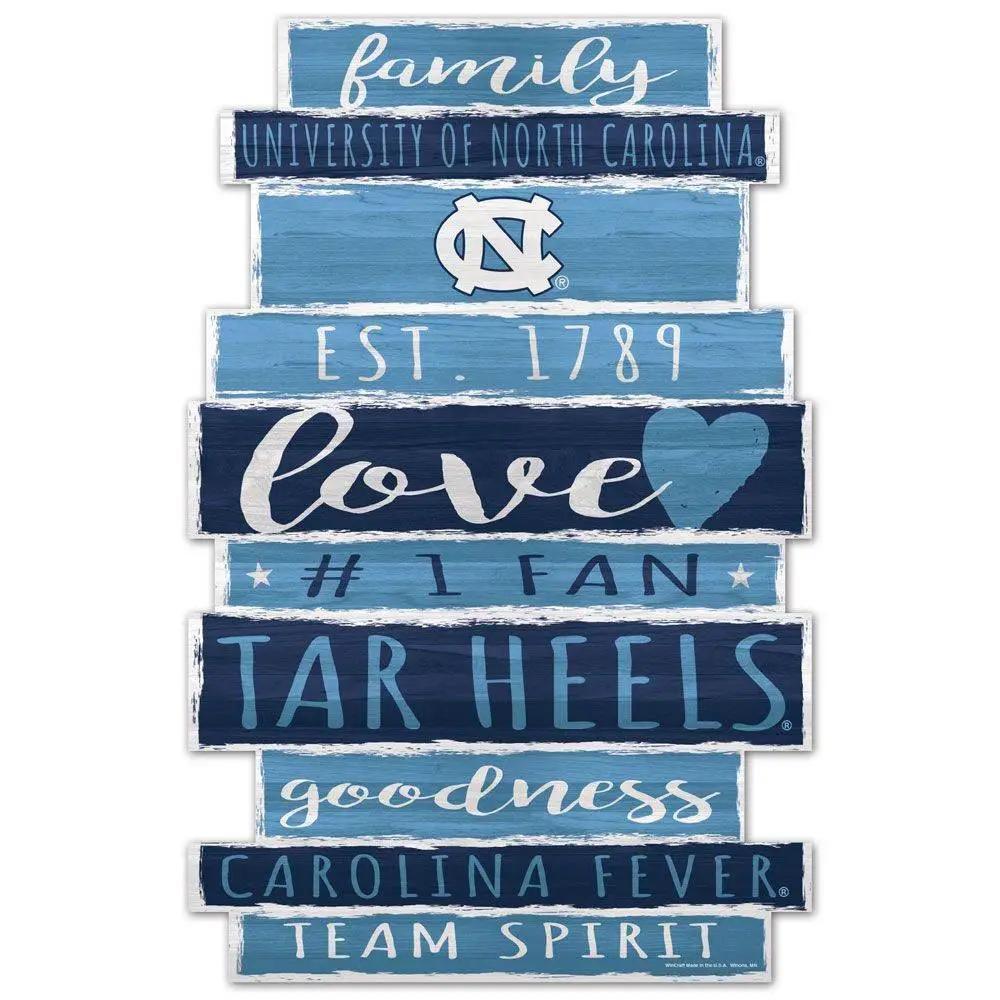  North Carolina Tar Heels Wood Sign 11x17 Family Word Design -  ToylandEU™