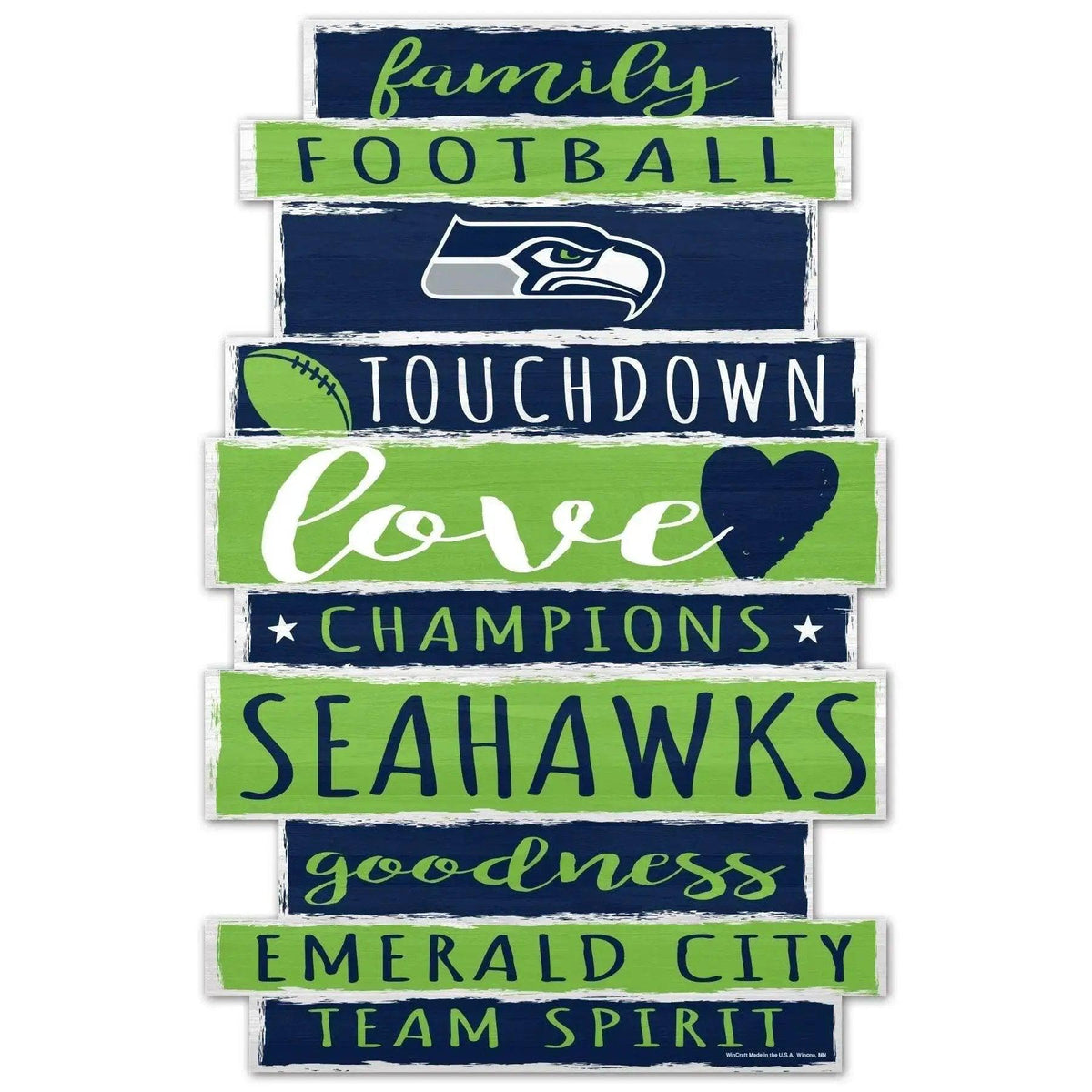  Seattle Seahawks Wincraft Wood Sign 11x17 Family Word -  ToylandEU™