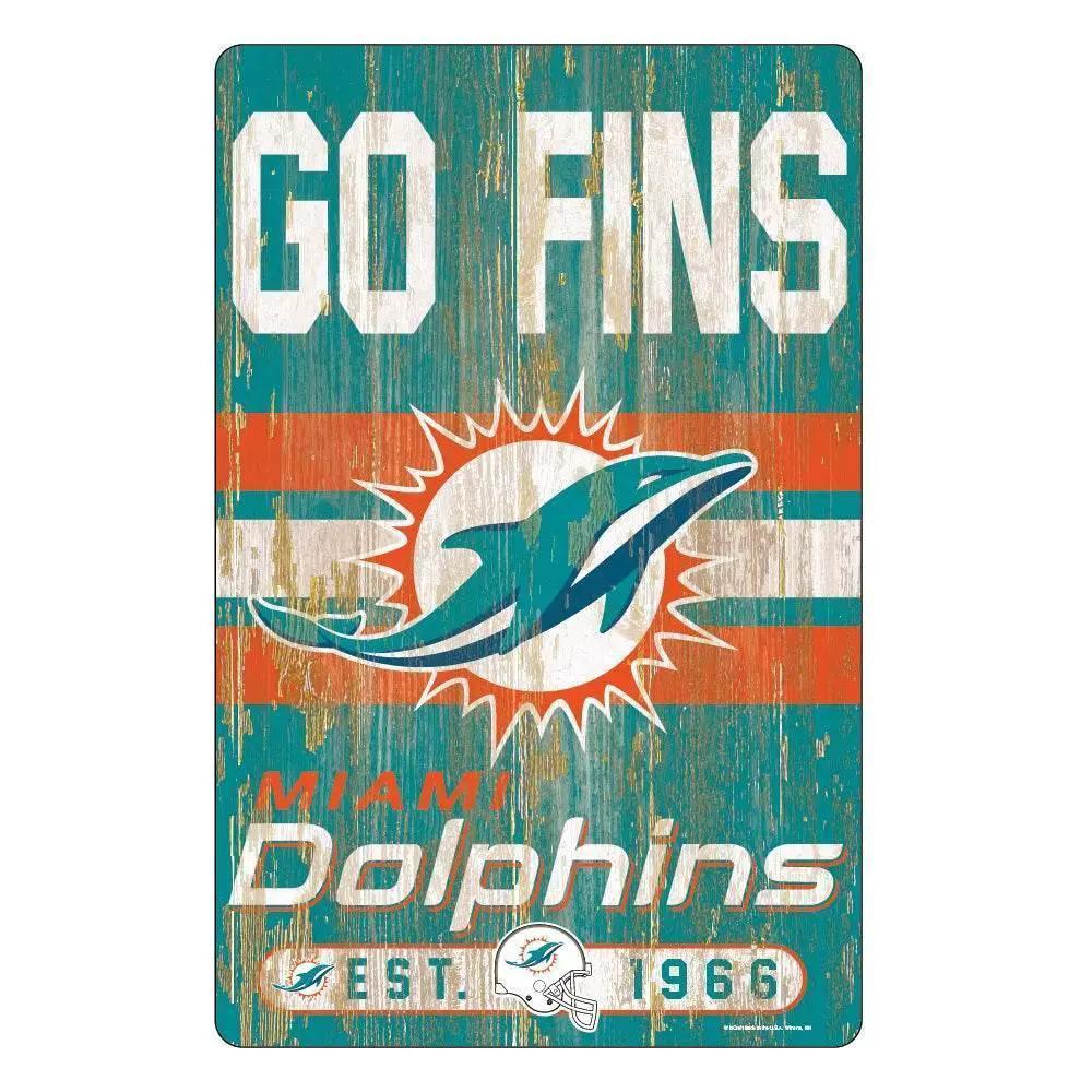  Miami Dolphins 11x17 Wood Slogan Sign Wincraft Team Colors -  ToylandEU™