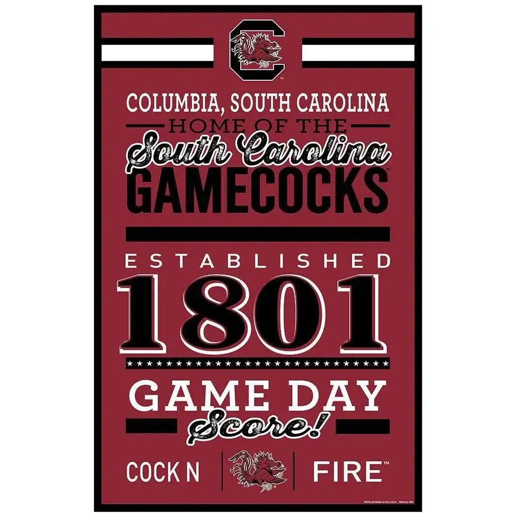  South Carolina Gamecocks Sign 11x17 Wood Established Design -  ToylandEU™