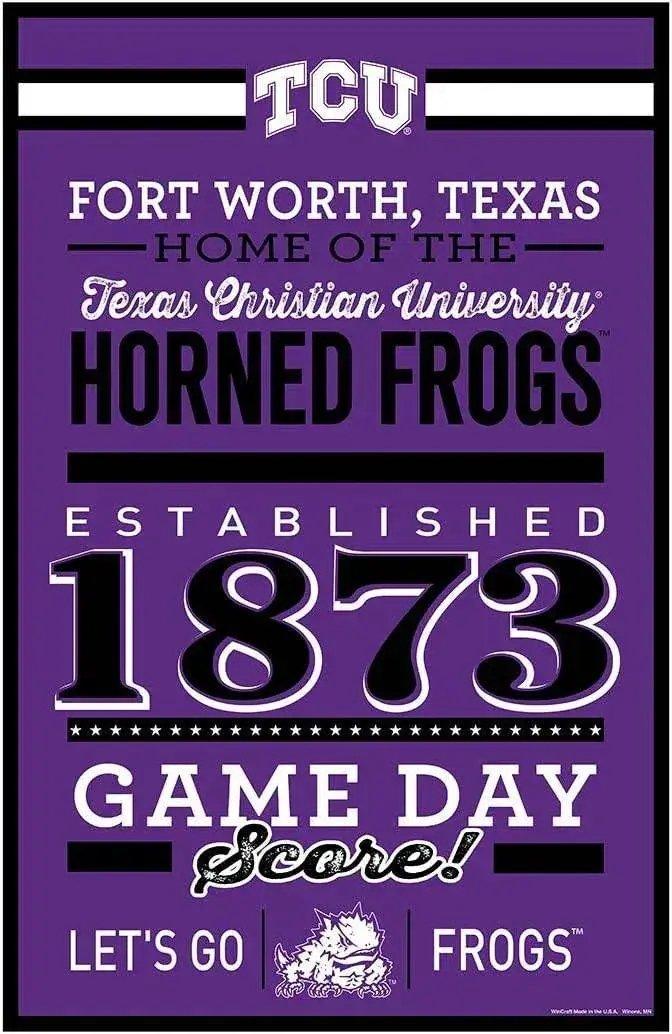  TCU Horned Frogs 11x17 Wood Sign with Established Date -  ToylandEU™