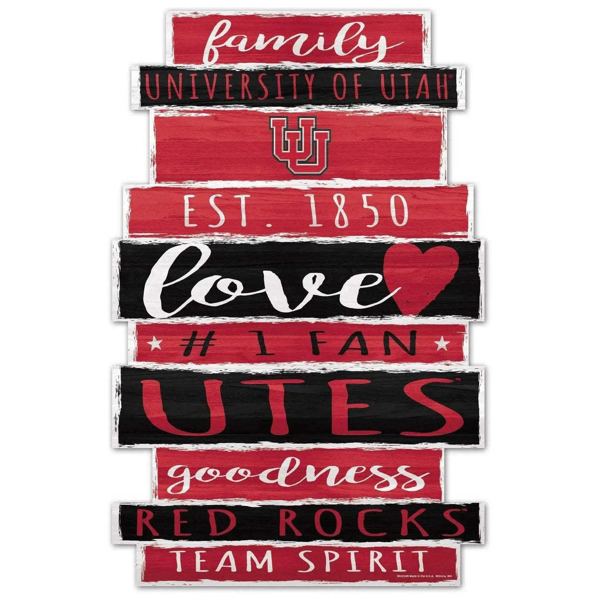  Utah Utes Wood Sign 11x17 Family Word Decor Est Date -  ToylandEU™