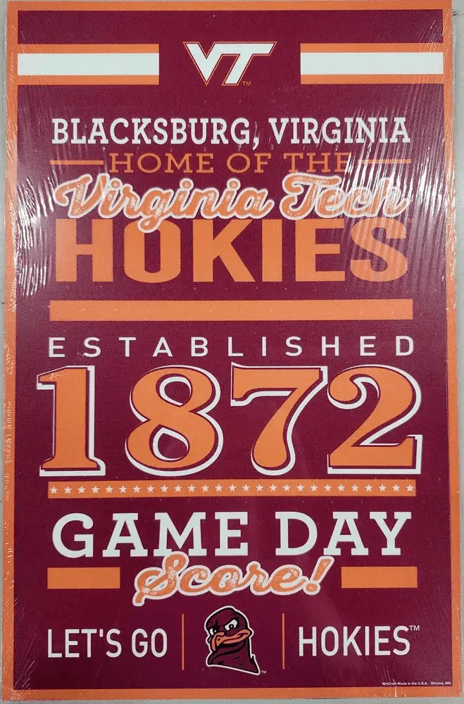  Virginia Tech Hokies Wood Sign 11x17 Established Date -  ToylandEU™