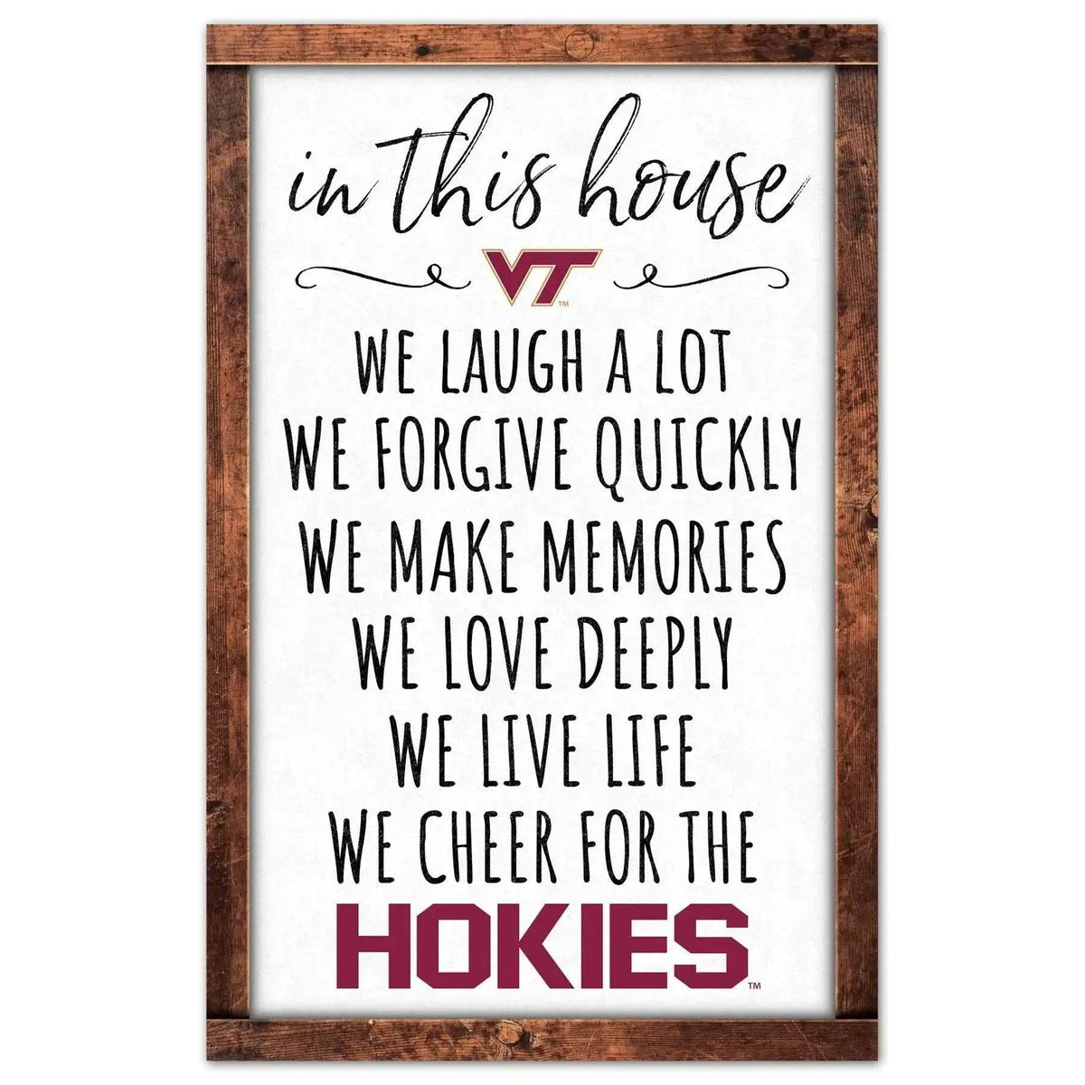  Virginia Tech Hokies Sign 11x17 Wood Wall Art In This House -  ToylandEU™