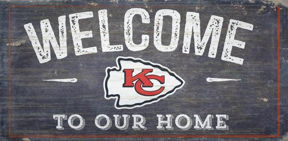  Kansas City Chiefs Wood Sign 12 By 6 Welcome To Our Home -  ToylandEU™