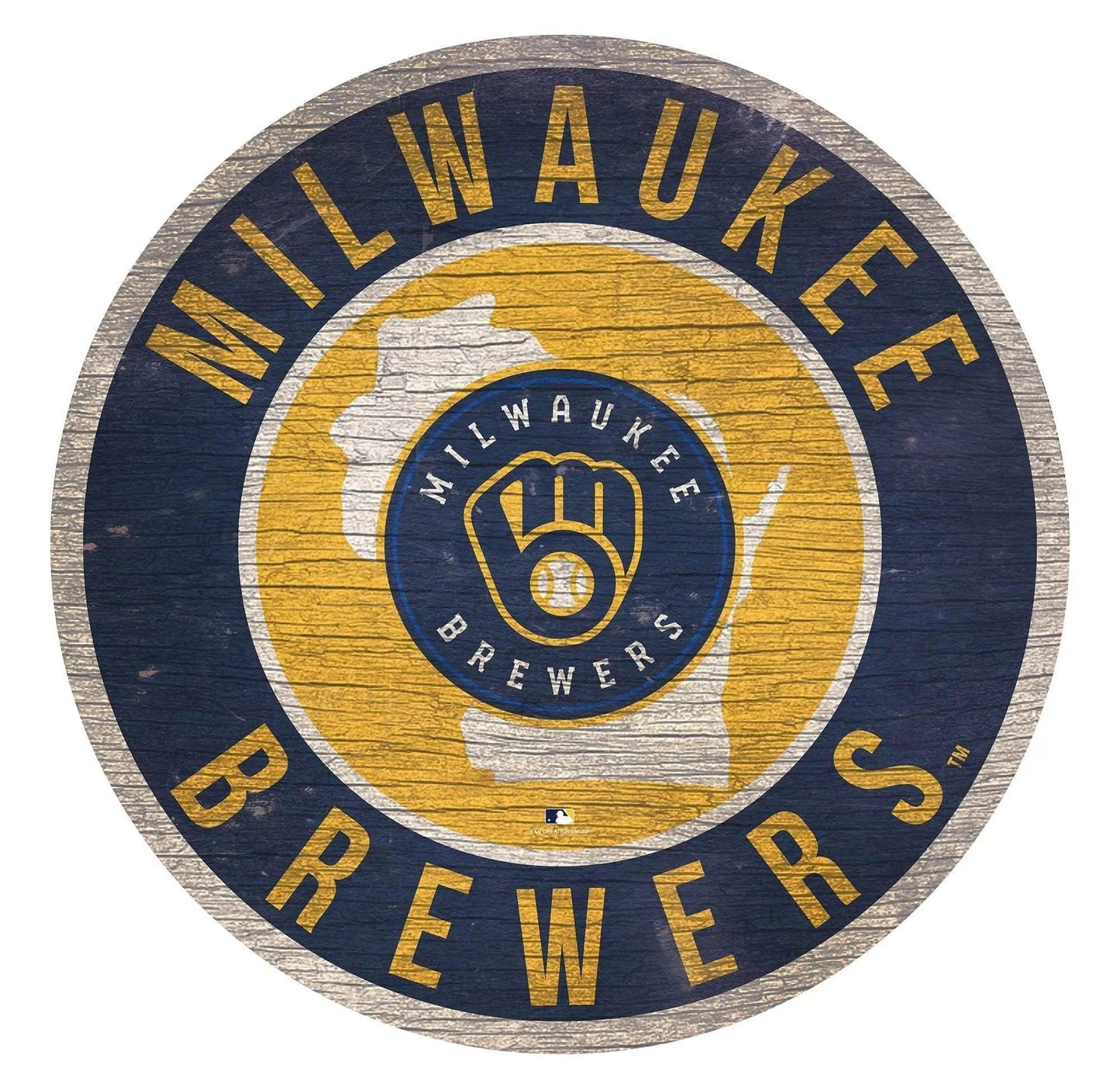  Milwaukee Brewers Round Wood Sign 12 Inch State Design -  ToylandEU™