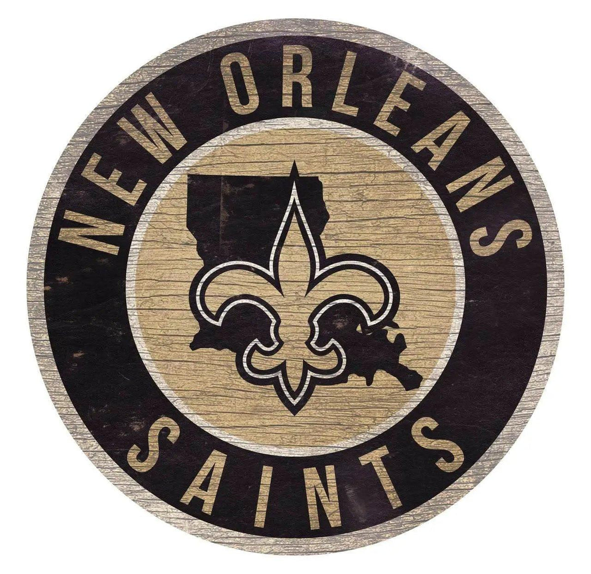  New Orleans Saints Round Wood Sign 12 Inch With Bracket -  ToylandEU™