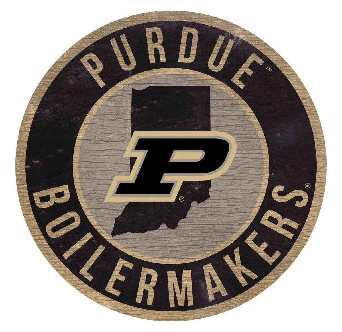  Purdue Boilermakers Round Wood Sign 12 Inch State Design -  ToylandEU™