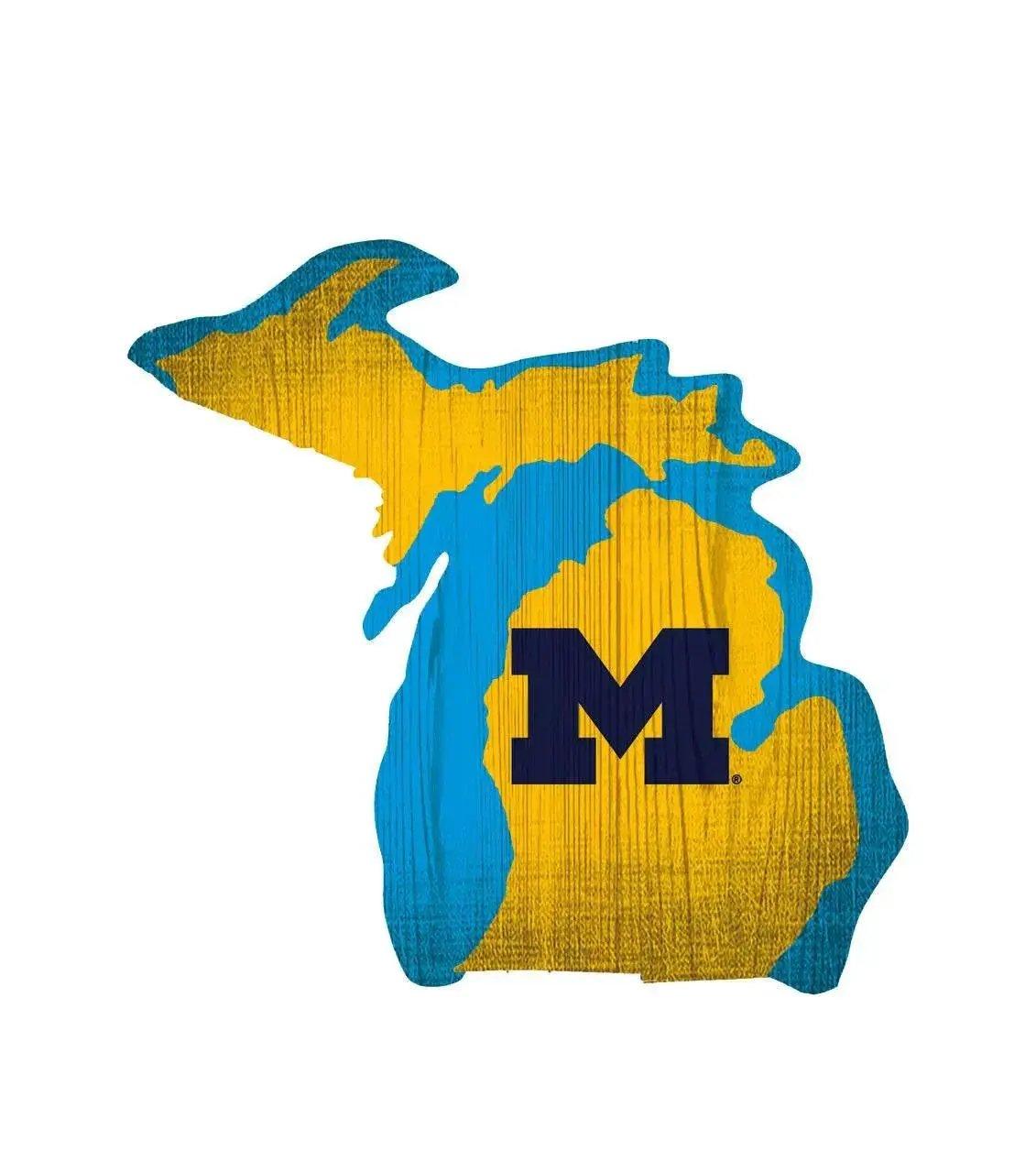  Michigan Wolverines Wood Sign 12 Inch State Shape Design -  ToylandEU™