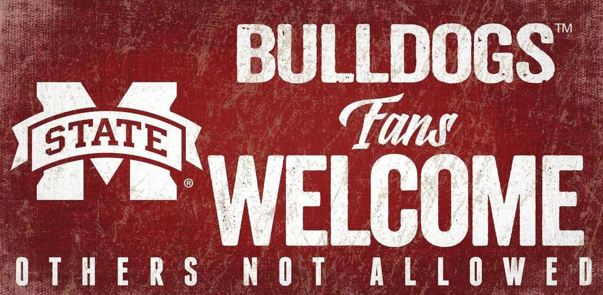  Mississippi State Bulldogs Wood Sign Fans Welcome 12x6 -  ToylandEU™